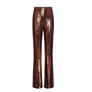 L'AGENCE Sequin Straight Leg Pants in Bronze